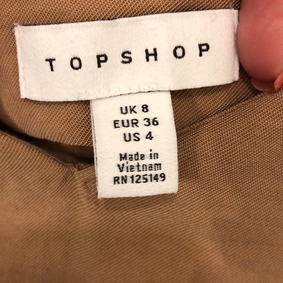 Topshop Beige Tank Top Size 4 - Picture 3 of 5